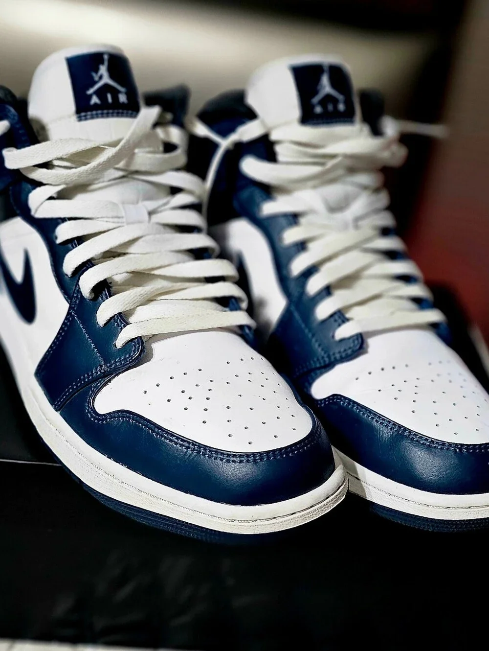 Jordan 1 Mid Size 13 - White / Navy